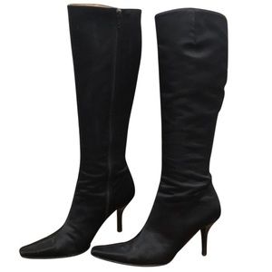 Isaac Mizrahi Heeled Satin Knee Boots